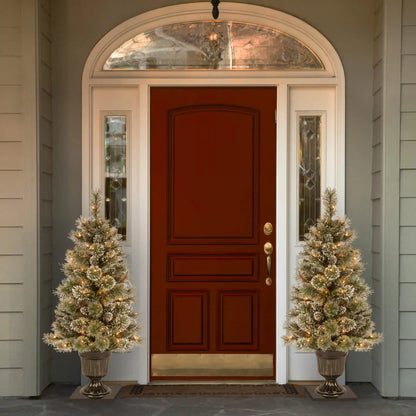 4 ft. Pre-Lit Glittery Bristle Tree with Clear Lights, Plug-In