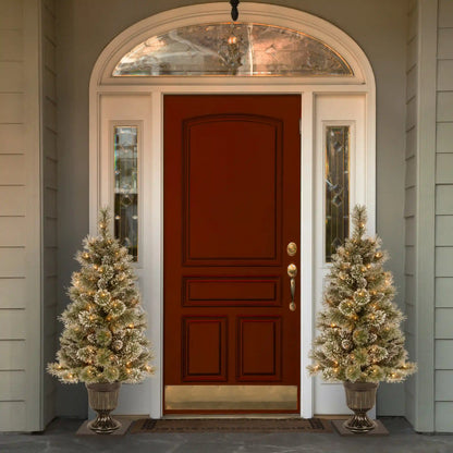 4 ft. Pre-Lit Glittery Bristle Tree with Clear Lights, Plug-In