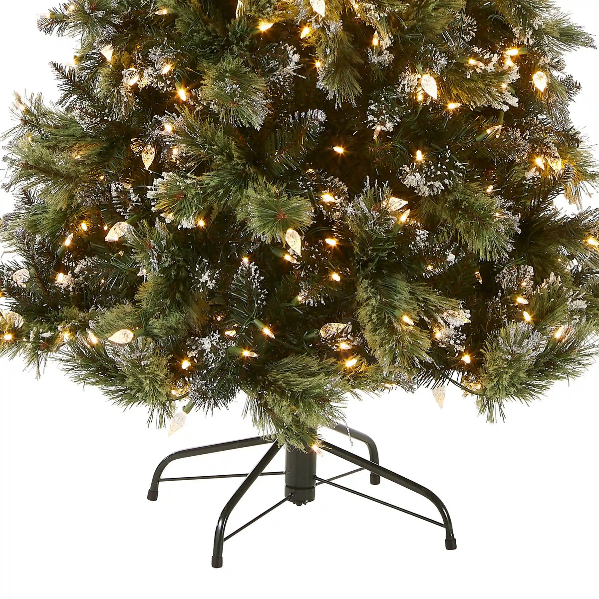 7.5 ft. Pre-Lit Glittery Bristle Slim Tree with LED Lights, Plug-In