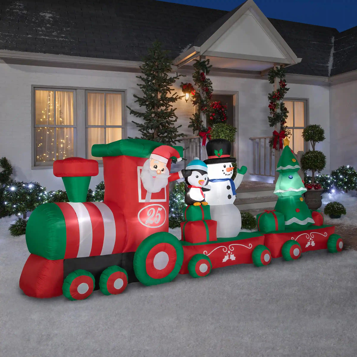 16 ft. Inflatable Holiday Train with LED Lights, Plug-In