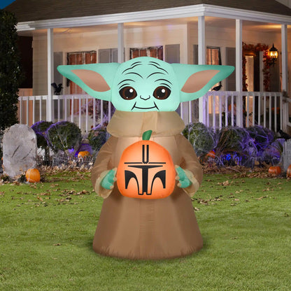 42 in. Halloween Baby Yoda Inflatable Decoration, Plug-In