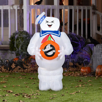 42 in. Halloween Ghostbusters Marshmallow Man Inflatable Decoration, Plug-In