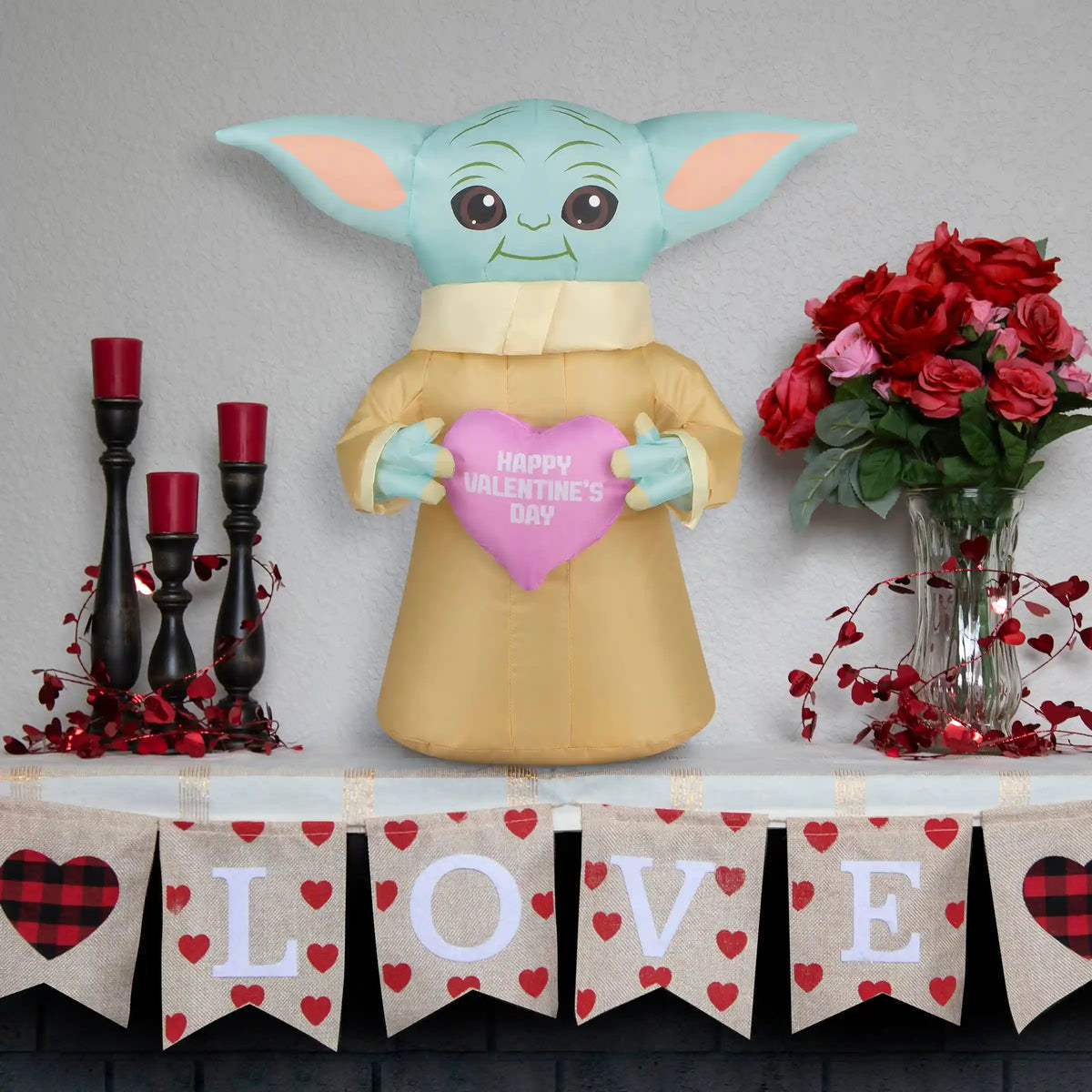 20 in. Valentine's Inflatable Baby Yoda