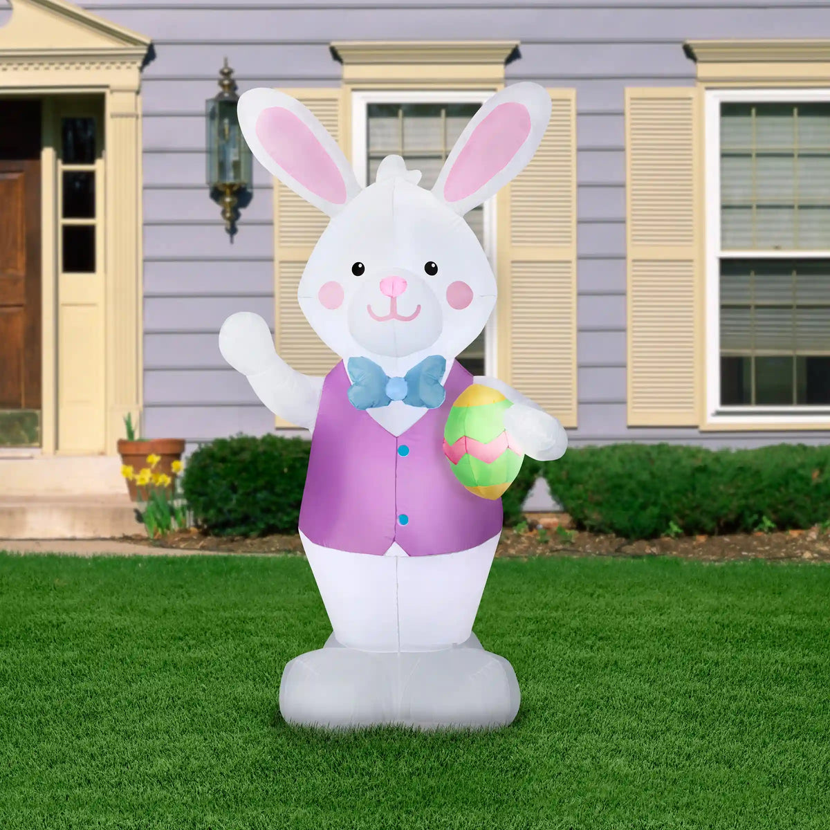 7 ft. Inflatable Easter Bunny with Egg Decoration
