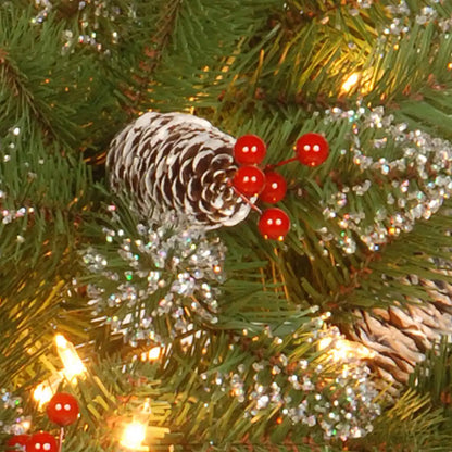 24 in. Pre-Lit Glittery Mountain Spruce with LED Lights