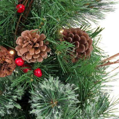 24 in. Pre-Lit Glistening Pine Tree with Warm White LED Lights