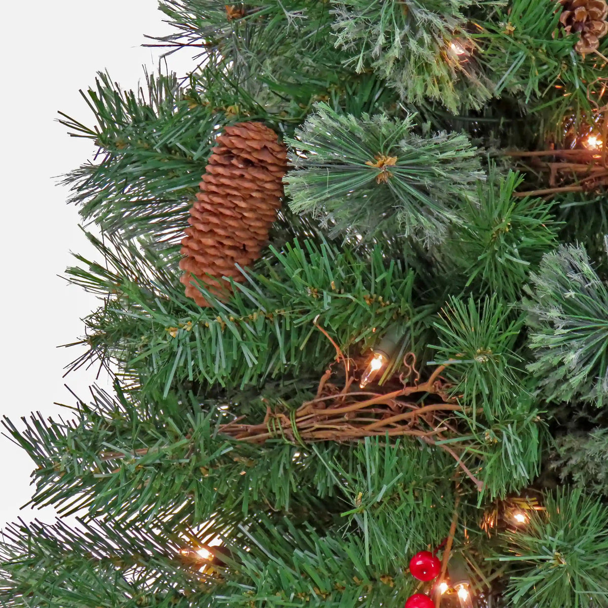 4 ft. Pre-Lit Glistening Pine Tree with Clear Lights, Plug-In
