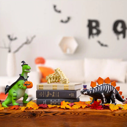 10 in. Halloween Dinosaur with Jack-O-Lantern  Tabletop Decoration