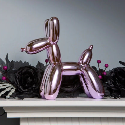 11 in. Halloween Purple Balloon Dog Figurine