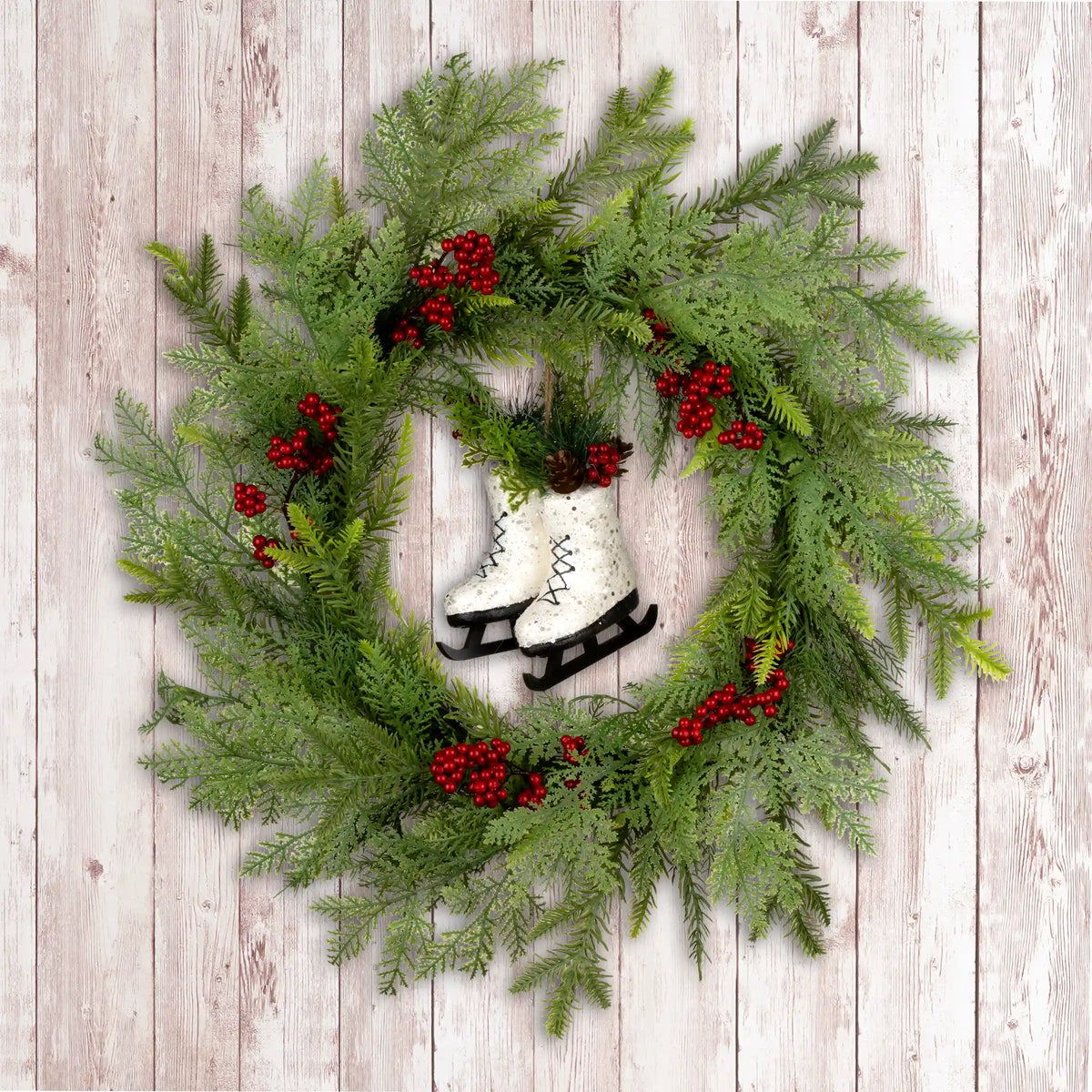 22 in. Winter Skates Wreath