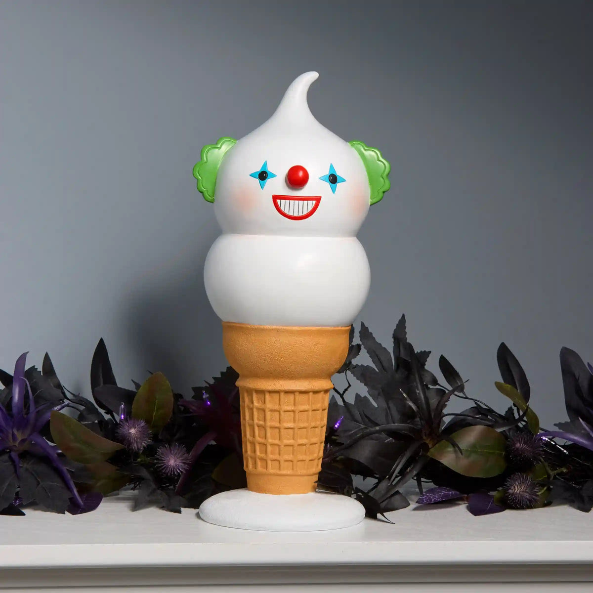 14 in. Halloween Creepy Clown I-Scream Cone Tabletop Decoration