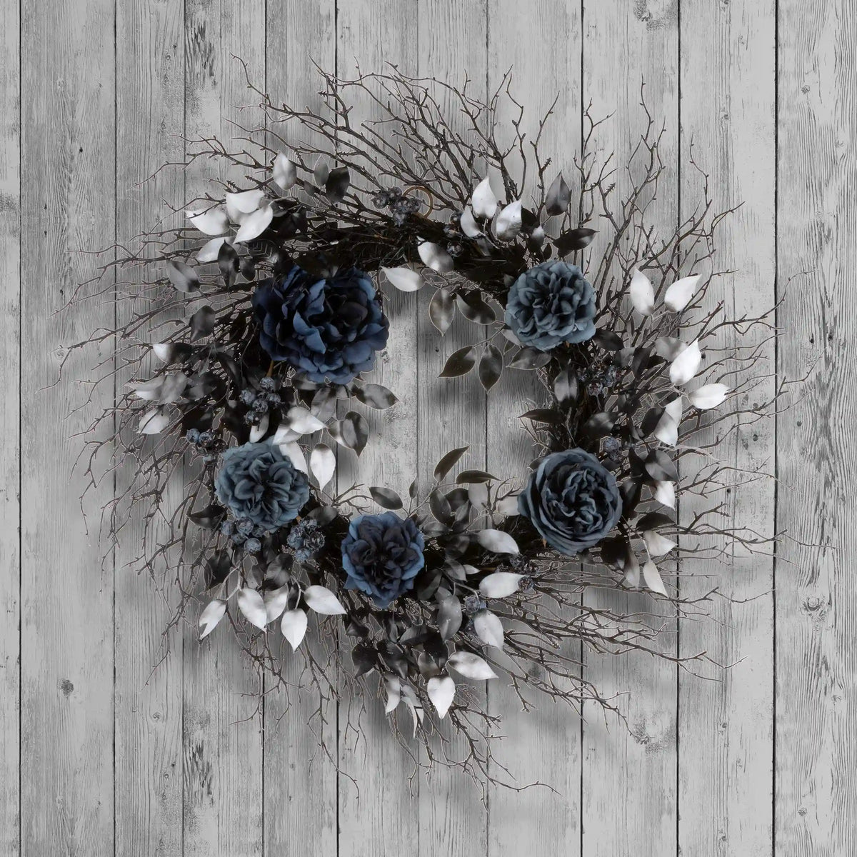 24 in. Halloween Deadwood and Roses Wreath