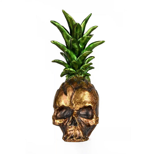 14 in. Halloween Pineapple Skull Tabletop Decoration