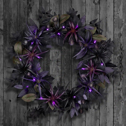 24 in. Halloween Scare in the Air Wreath with LED Lights