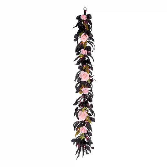 6 ft. Halloween Cute and Creep Garland with LED Lights
