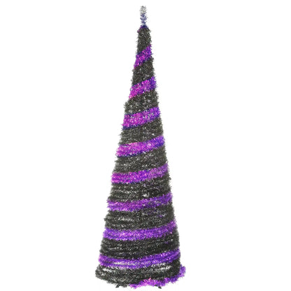 7.5 ft. Halloween Pre-Lit Black Tree with LED Lights