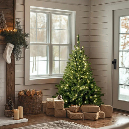 4 ft. Pre-Lit Kincaid Spruce Tree with Clear Lights, Plug-In