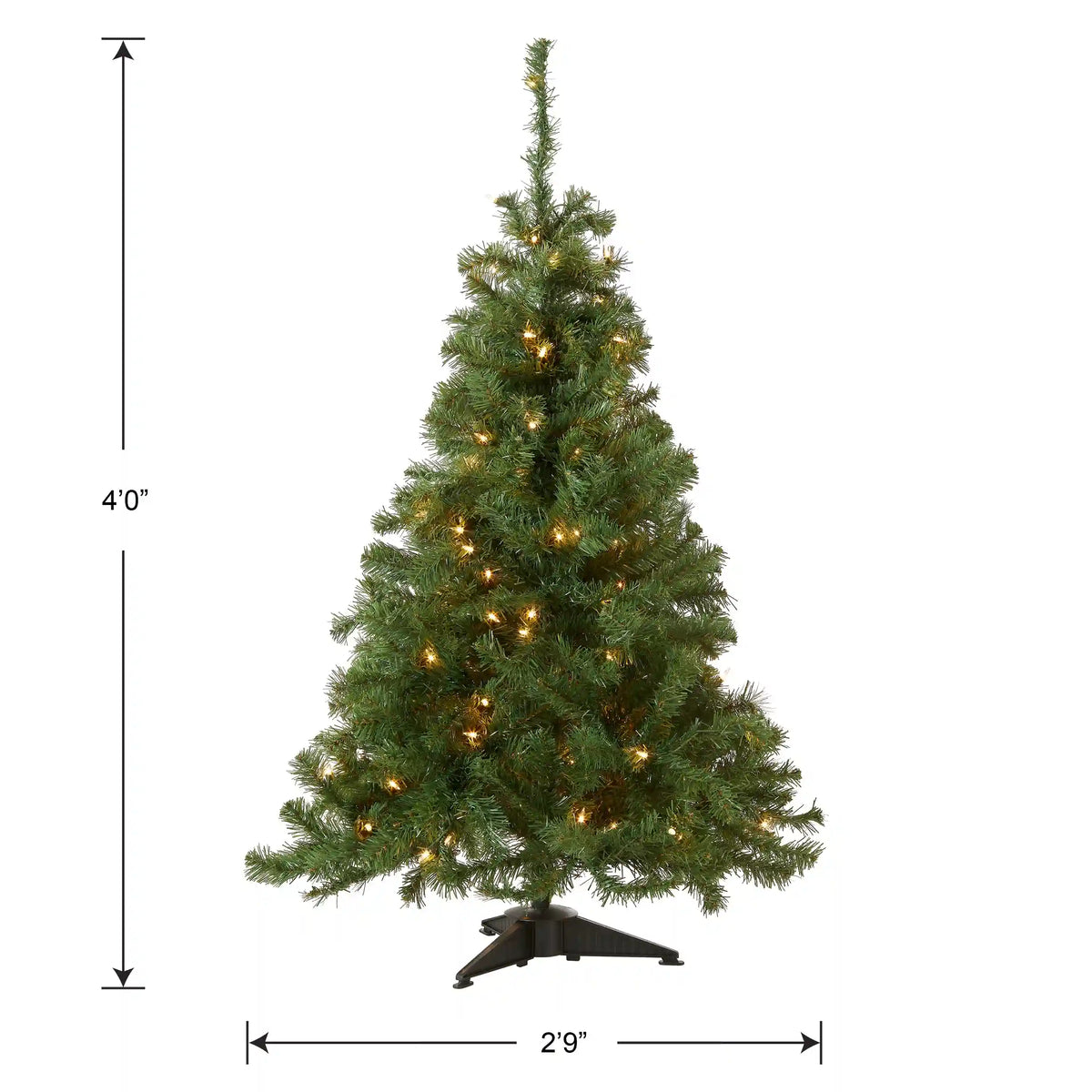 4 ft. Pre-Lit Kincaid Spruce Tree with Clear Lights, Plug-In