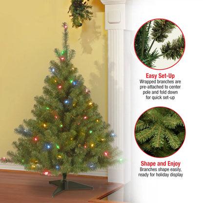 4 ft. Pre-Lit Kincaid Spruce Tree with Multicolor Lights