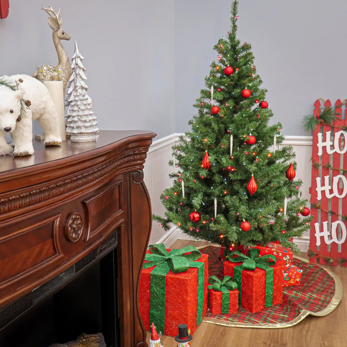 6 ft. Pre-Lit Kincaid Spruce Tree with Multicolor Lights, Plug-In