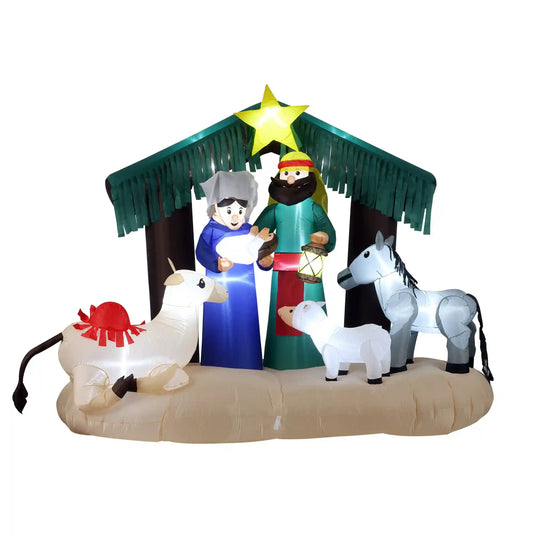 6.5 ft Inflatable Nativity Scene with LED Lights, Plug-In