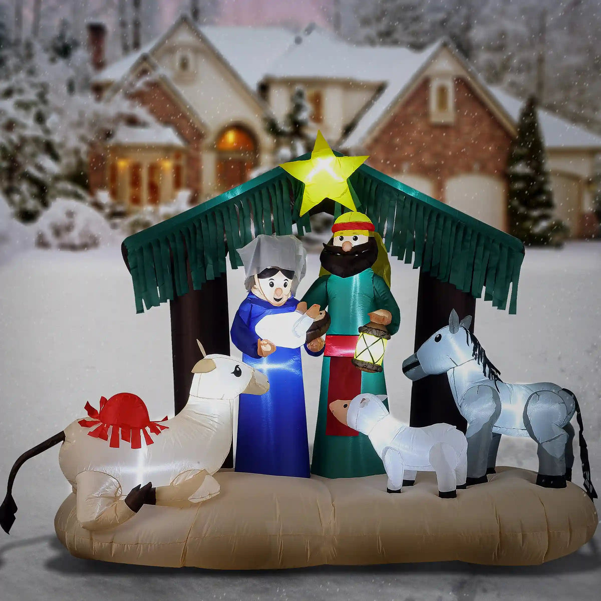 6.5 ft Inflatable Nativity Scene with LED Lights, Plug-In