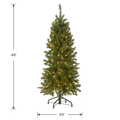 4.5 ft. Pre-Lit Kingswood Fir Pencil Tree with Clear Lights, Plug-In