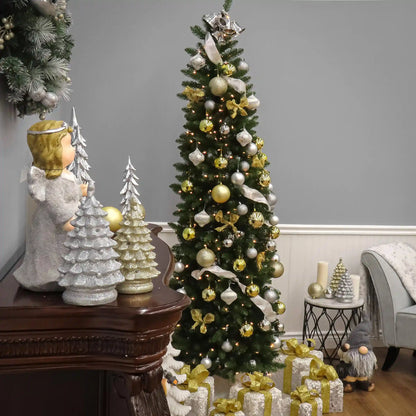 9 ft. Pre-Lit Kingswood Fir Pencil Tree with Clear Lights, Plug-In