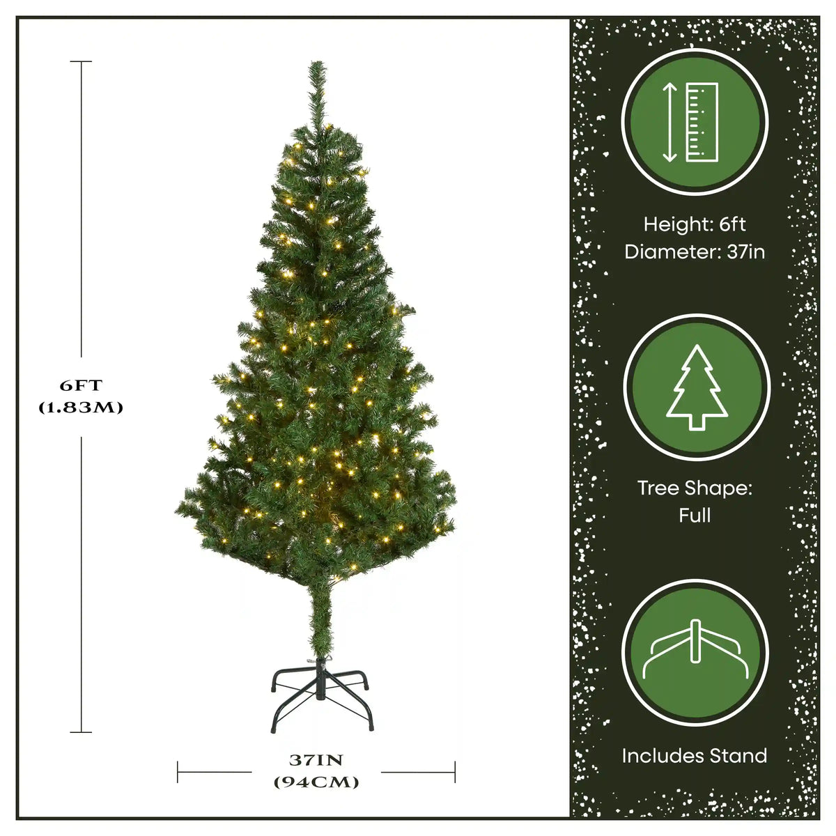 6 ft. Pre-Lit Linden Spruce Tree with Warm White LED Lights