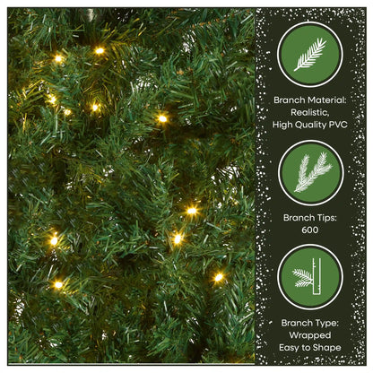 6 ft. Pre-Lit Linden Spruce Tree with Warm White LED Lights