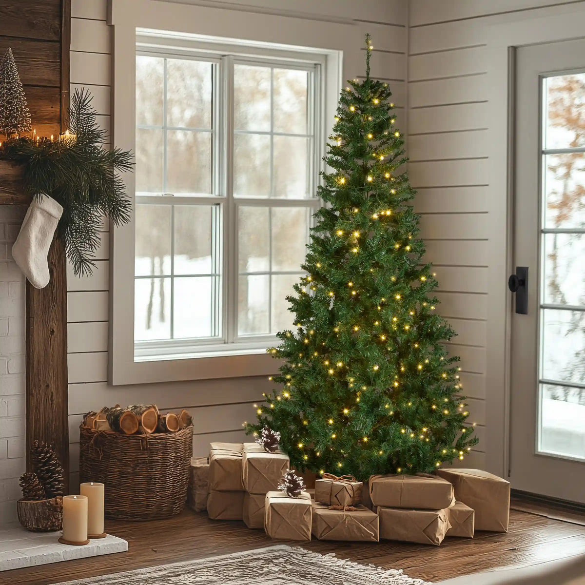 7.5 ft. Pre-Lit Linden Spruce Tree with Warm White LED Lights