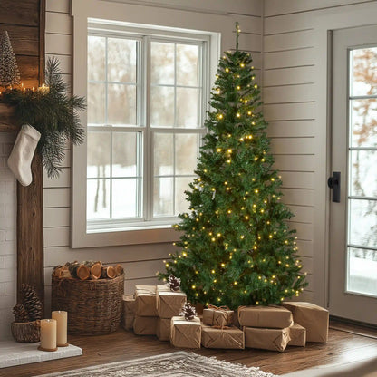 7.5 ft. Pre-Lit Linden Spruce Tree with Warm White LED Lights