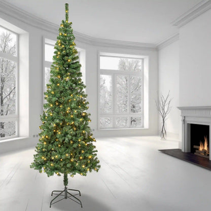 7.5 ft. Pre-Lit Linden Spruce Slim Tree with LED Lights, Plug-In