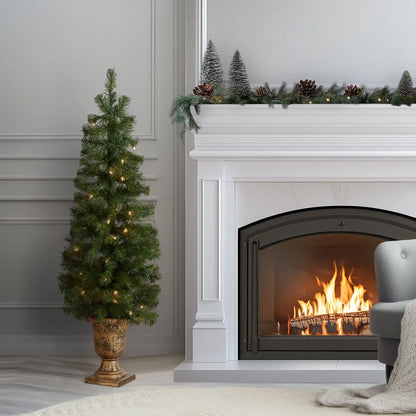 4 ft. Pre-Lit Montclair Spruce Tree with Clear Lights, Plug-In