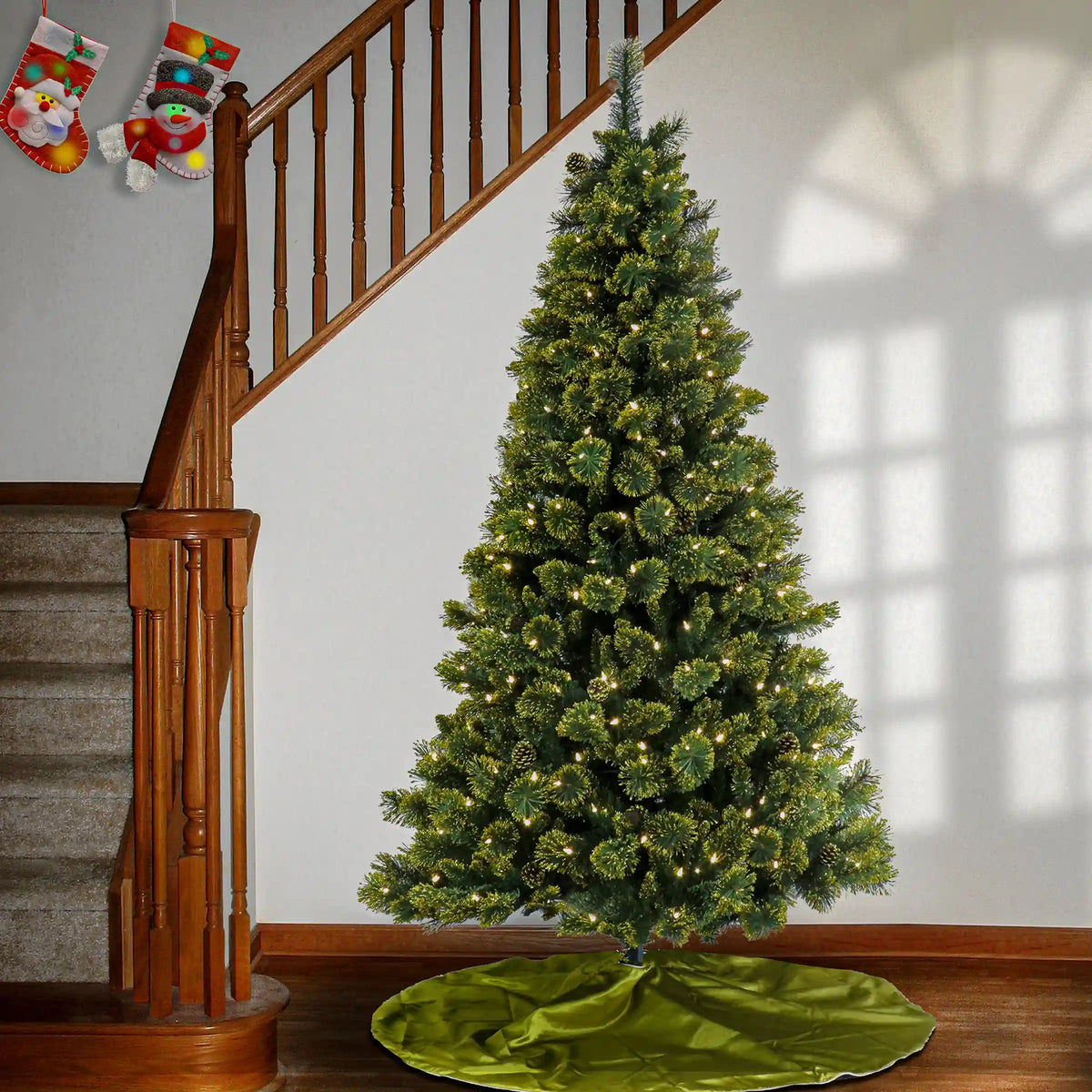 7 ft. Pre-Lit Maine Pine Tree with LED Lights, Plug-In