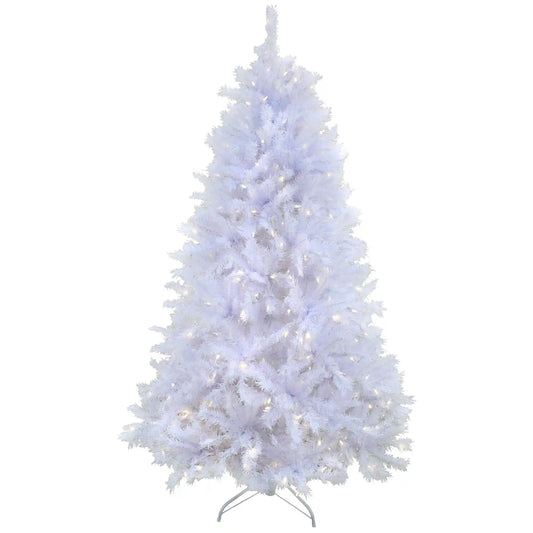 9 ft. Pre-Lit Millville White Tree with PowerConnect Warm White LED Lights, Plug-In