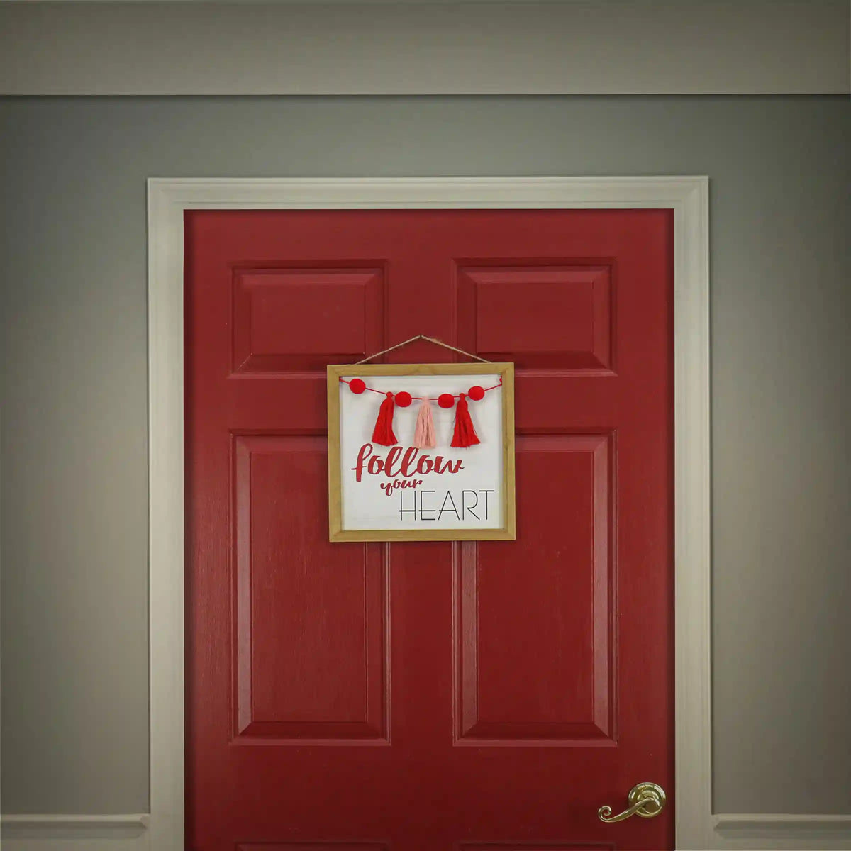 13 in. Valentine's 'Follow Your Heart' Hanging Wall Decoration