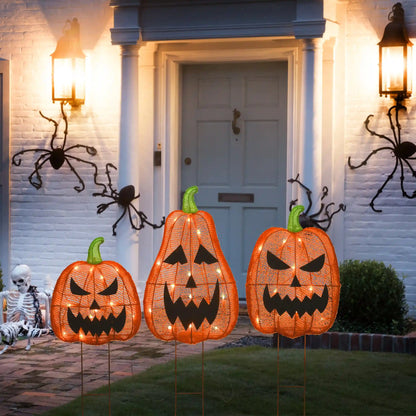 26 in. Halloween Pre-Lit Jack-O-Lantern Garden Stakes