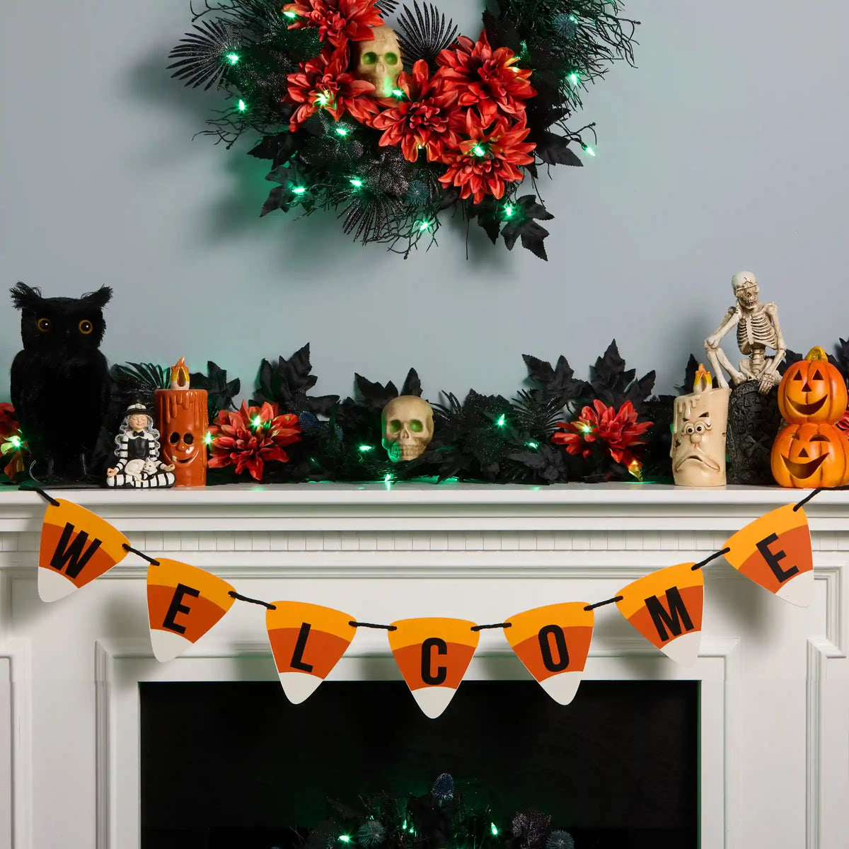 31 in. Halloween Candy Corn Welcome Hanging Banner