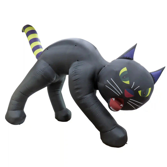 20 ft. Halloween Black Cat Inflatable Decoration with LED Lights, Plug-In