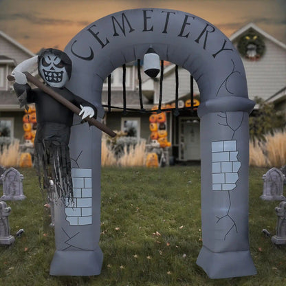 12 ft. Halloween Ghost Arch Inflatable Decoration with LED Lights, Plug-In