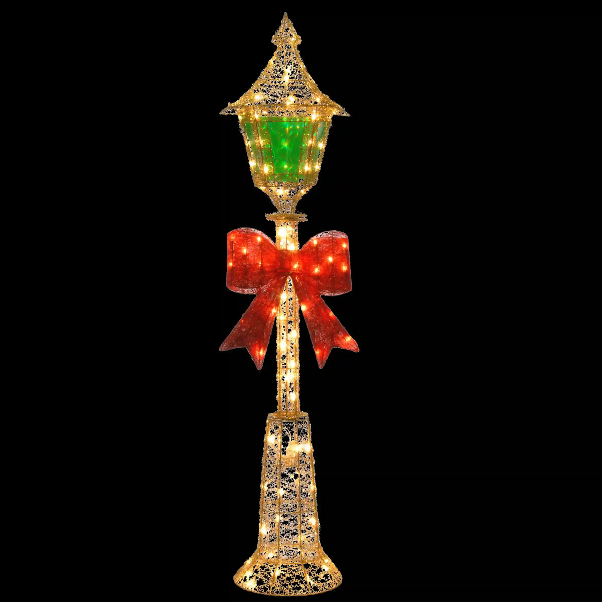 60 in. Pre-Lit Gold Wire Lamp Post