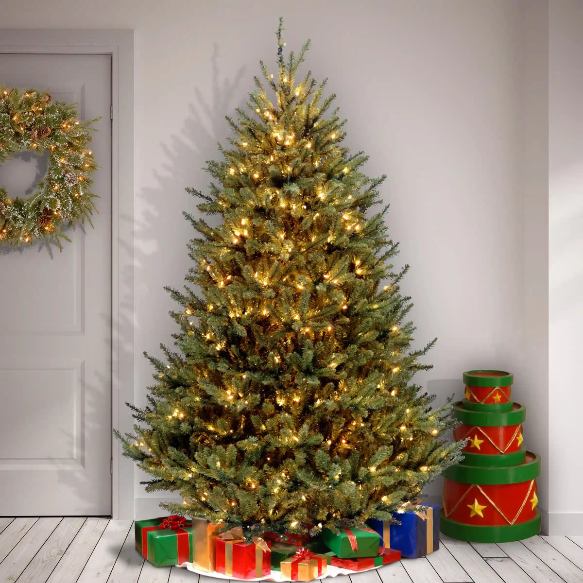7.5 ft. Pre-Lit Natural Fraser Medium Fir Tree with Clear Lights, Plug-In