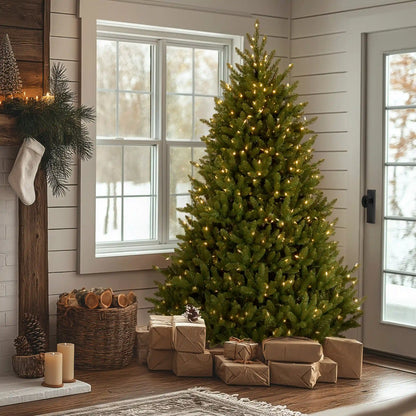 7.5 ft. Pre-Lit Natural Fraser Fir Tree with Clear Lights, Plug-In