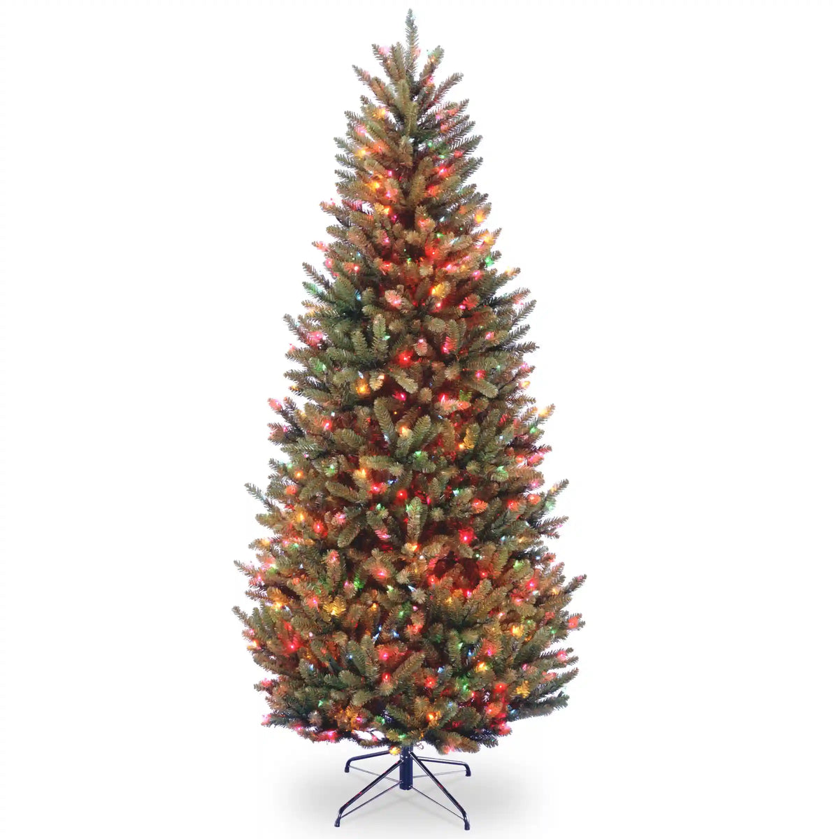 7.5 ft. Pre-Lit Natural Fraser Fir Slim Tree with Multicolor Lights, Plug-In