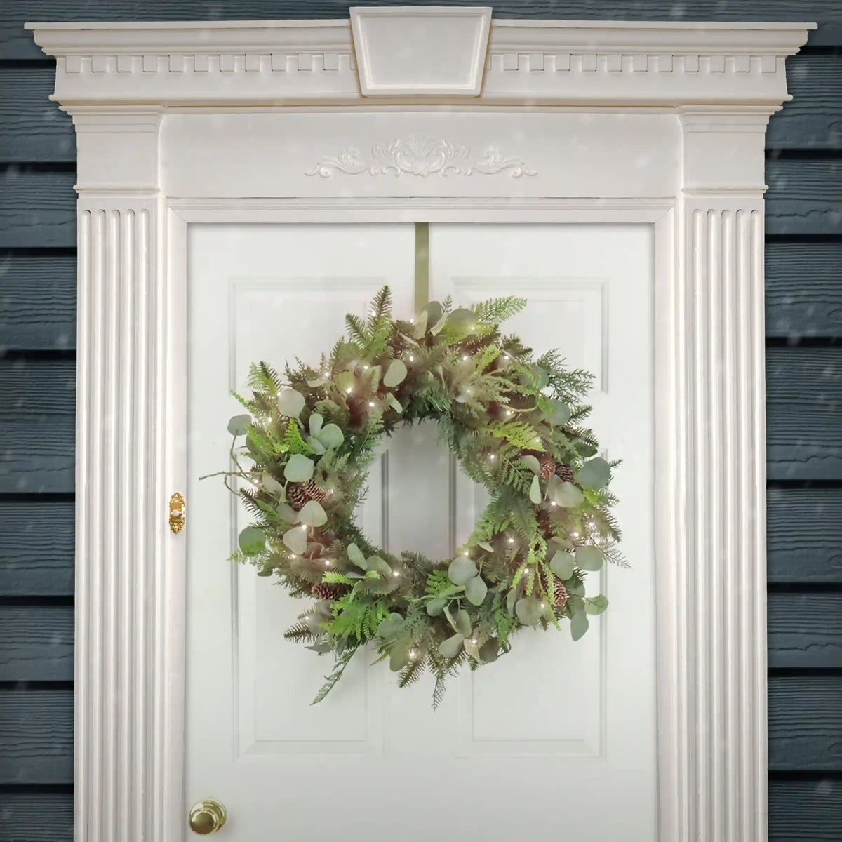 30 in. Pre-Lit North Conway Wreath with Clear Lights, Plug-In