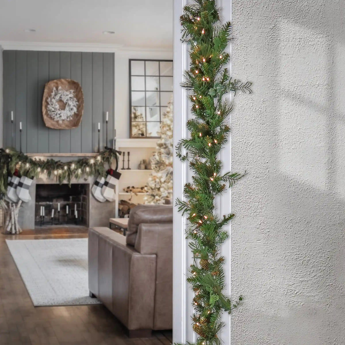 9 ft. Pre-Lit North Conway Garland with LED Lights