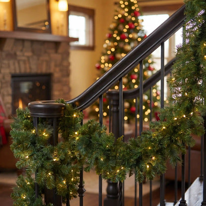 9 ft. Pre-Lit Norwood Fir Garland with Dual Color LED Lights
