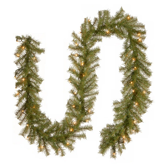 9 ft. Pre-Lit Norwood Fir Garland with Clear Lights
