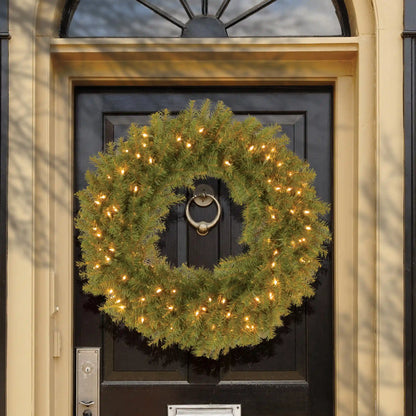 30 in. Pre-Lit Norwood Fir Wreath with Twinkly LED Lights, Plug-In